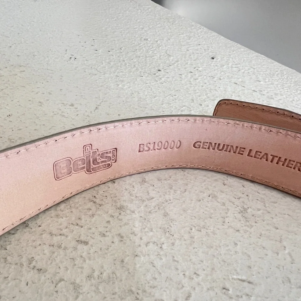 Unisex  Genuine Suede Leather tan neutral belt Casual work Belt size 32